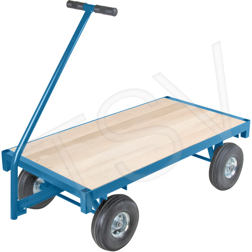 Chariot wagon ergonomique à plateforme bois