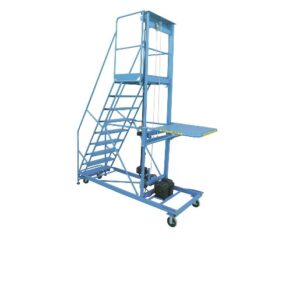Electric Shelf Lift Mobile Ladder Stand 12 steps